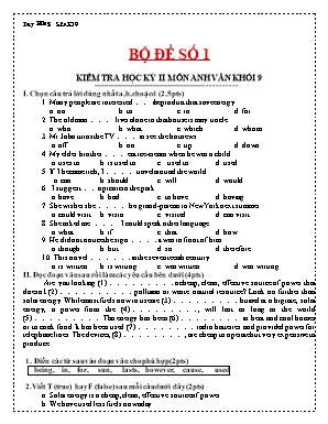 Bộ đề kiểm tra học kỳ II môn Tiếng Anh Lớp 9 số 1 - Duy Hồng